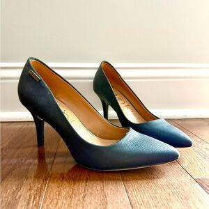 Calvin Klein Blue Textured Heels